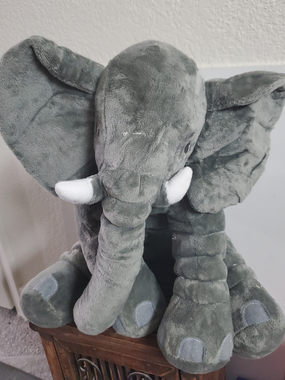15" Plush Gray Elephant Decorative Stuffed Animal - Soft Home Accent